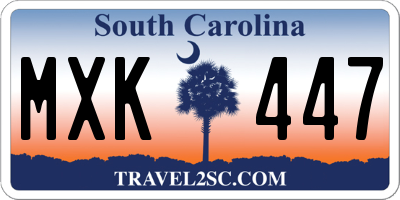 SC license plate MXK447