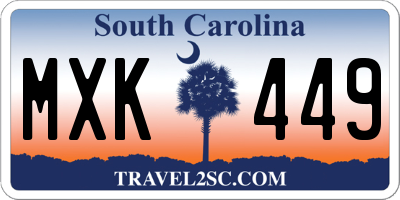 SC license plate MXK449
