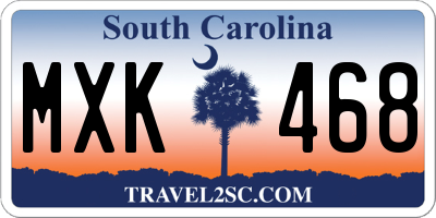 SC license plate MXK468