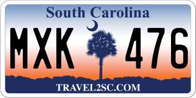 SC license plate MXK476