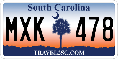SC license plate MXK478