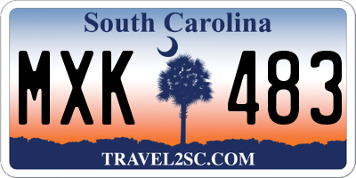 SC license plate MXK483