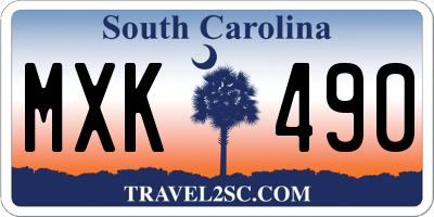 SC license plate MXK490