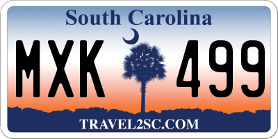 SC license plate MXK499