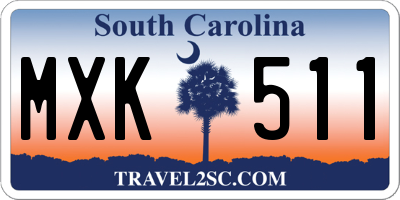 SC license plate MXK511