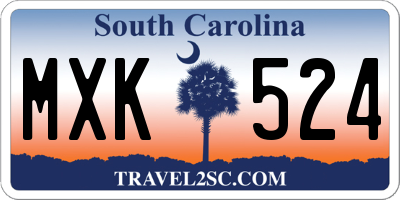 SC license plate MXK524