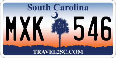 SC license plate MXK546