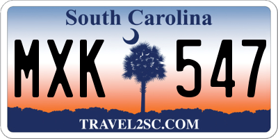 SC license plate MXK547