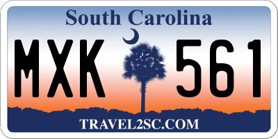 SC license plate MXK561