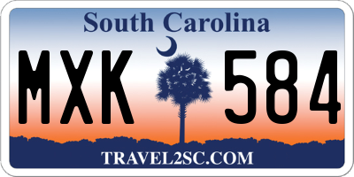 SC license plate MXK584