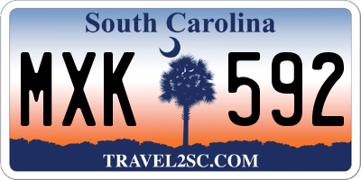 SC license plate MXK592