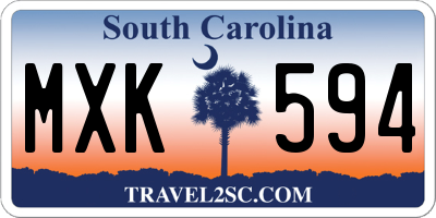 SC license plate MXK594