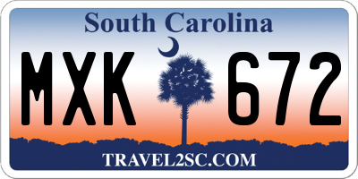 SC license plate MXK672