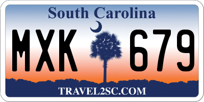 SC license plate MXK679