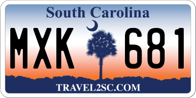SC license plate MXK681