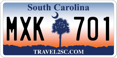 SC license plate MXK701