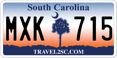SC license plate MXK715