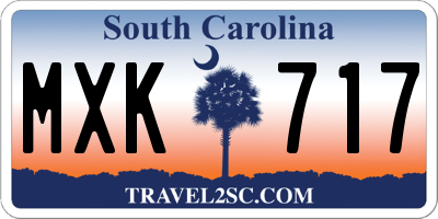 SC license plate MXK717