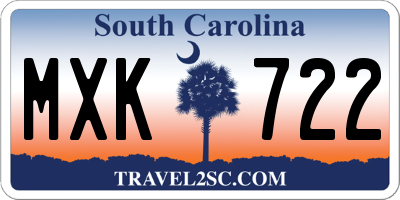 SC license plate MXK722