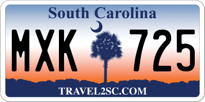 SC license plate MXK725