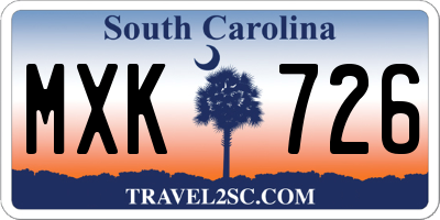 SC license plate MXK726
