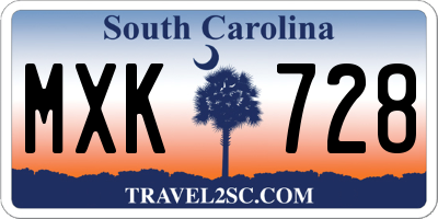 SC license plate MXK728