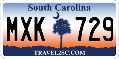 SC license plate MXK729
