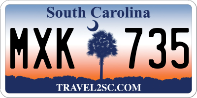 SC license plate MXK735