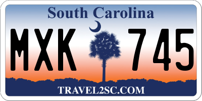 SC license plate MXK745