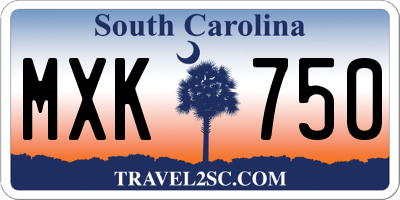 SC license plate MXK750