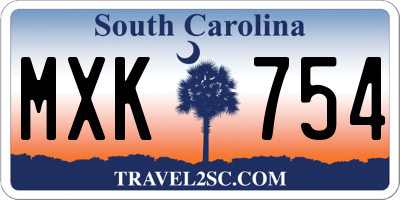 SC license plate MXK754