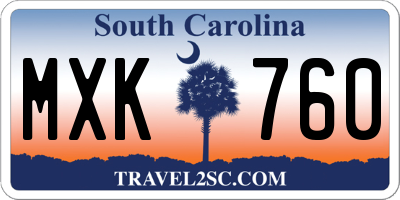 SC license plate MXK760