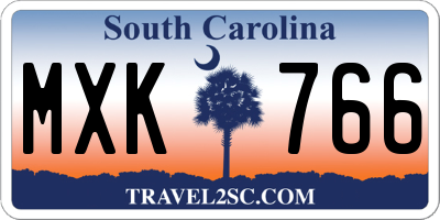 SC license plate MXK766