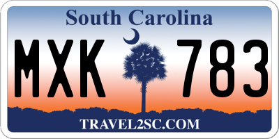 SC license plate MXK783