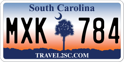 SC license plate MXK784