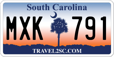 SC license plate MXK791