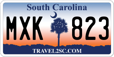 SC license plate MXK823
