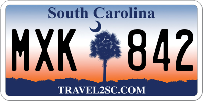 SC license plate MXK842
