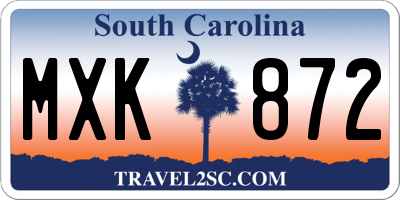 SC license plate MXK872