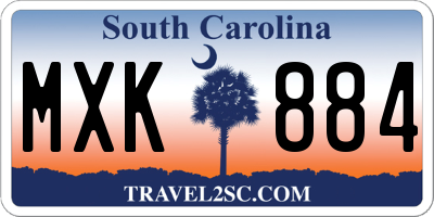 SC license plate MXK884