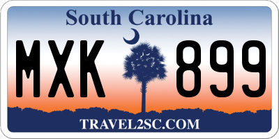 SC license plate MXK899