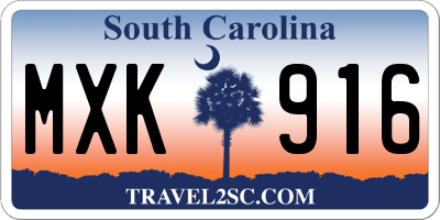 SC license plate MXK916