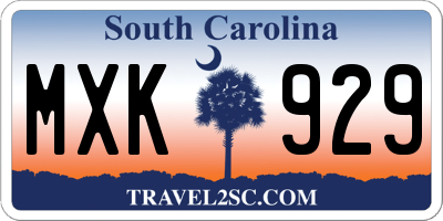 SC license plate MXK929