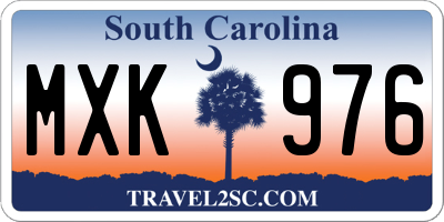SC license plate MXK976