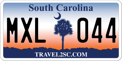 SC license plate MXL044