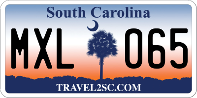 SC license plate MXL065