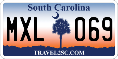 SC license plate MXL069