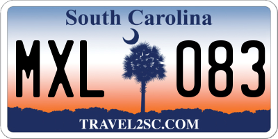 SC license plate MXL083