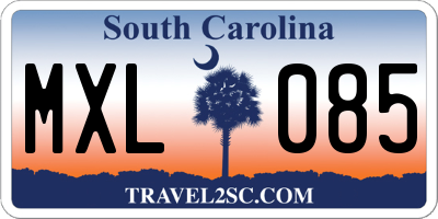 SC license plate MXL085