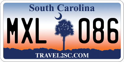 SC license plate MXL086